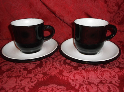 2 NORITAKE FOLKSTONE NEW SANTA FE 8510 STONEWARE CUPS AND SAUCERS