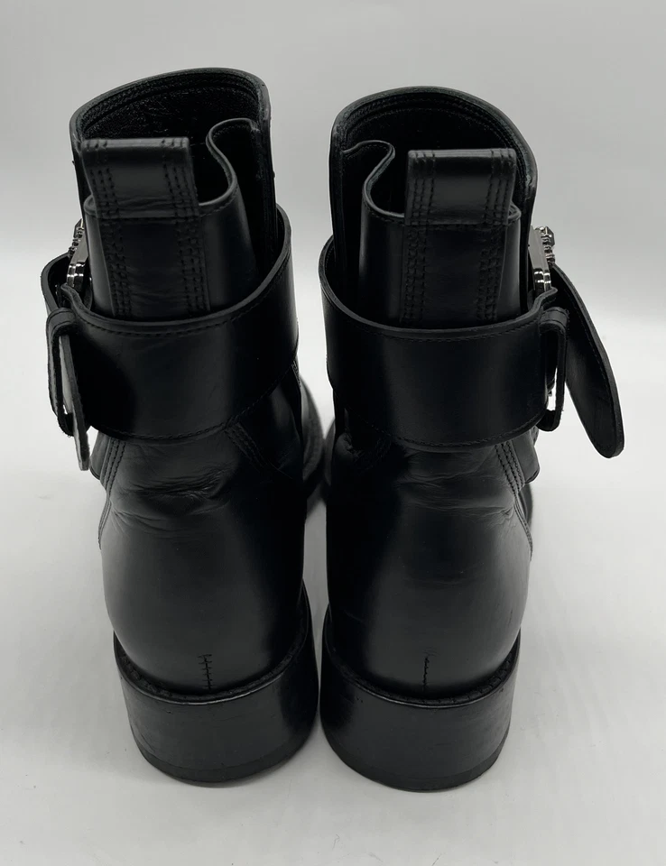 Botín de moto Lanvin de cuero negro al tobillo con hebilla con logotipo adornado talla 36,5 Foto 4 de 4