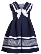 JESSICA ANN SAILOR COLLAR FIT FLARE DRESS, NAVY/WHITE CHOOSE SIZE 