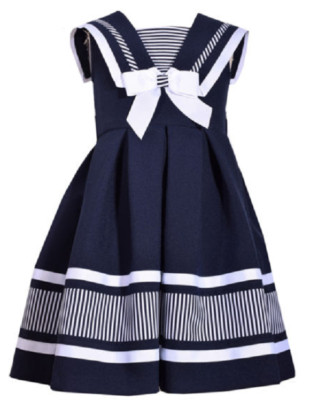 JESSICA ANN SAILOR COLLAR FIT FLARE DRESS, NAVY/WHITE *CHOOSE SIZE*