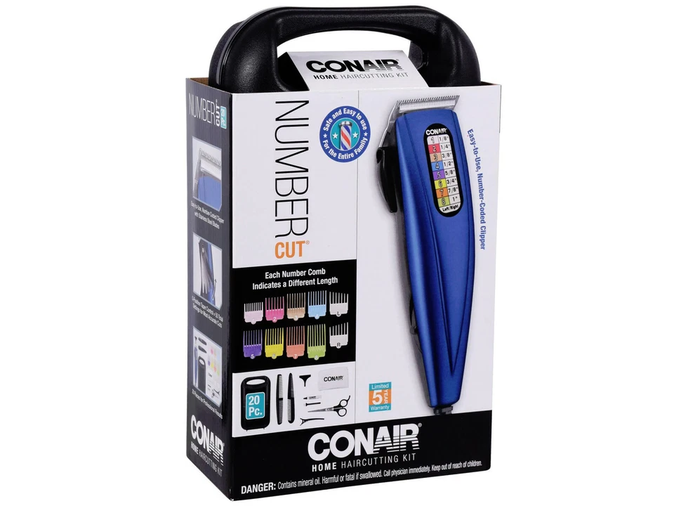 Conair 20 Pc Color Code Grooming Corded Men Hair Clipper Taper HairCutting Kit - Image 4 of 4