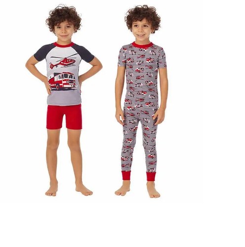 Kirkland Signature Boy's 4 Piece Pajama Set Made with Organic Cotton - Picture 4 of 5