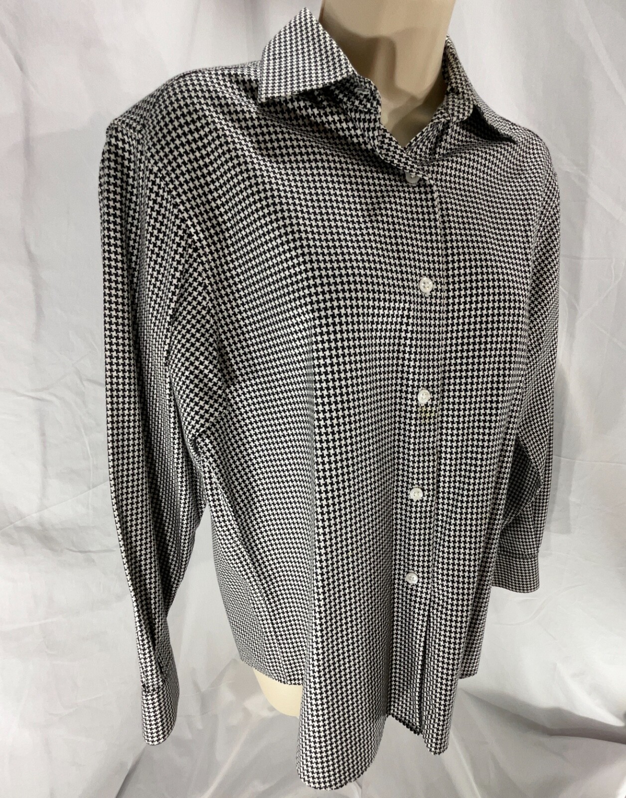 Chicos Design Button Down Collared Top white blac… - image 16