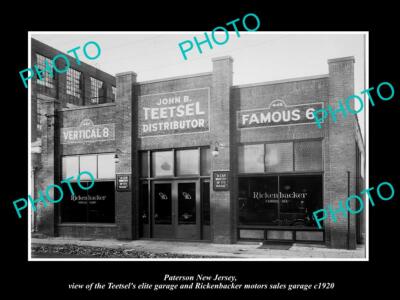 OLD 8x6 HISTORIC PHOTO OF PATERSON NEW JERSEY RICKENBACKER MOTORS STORE c1920