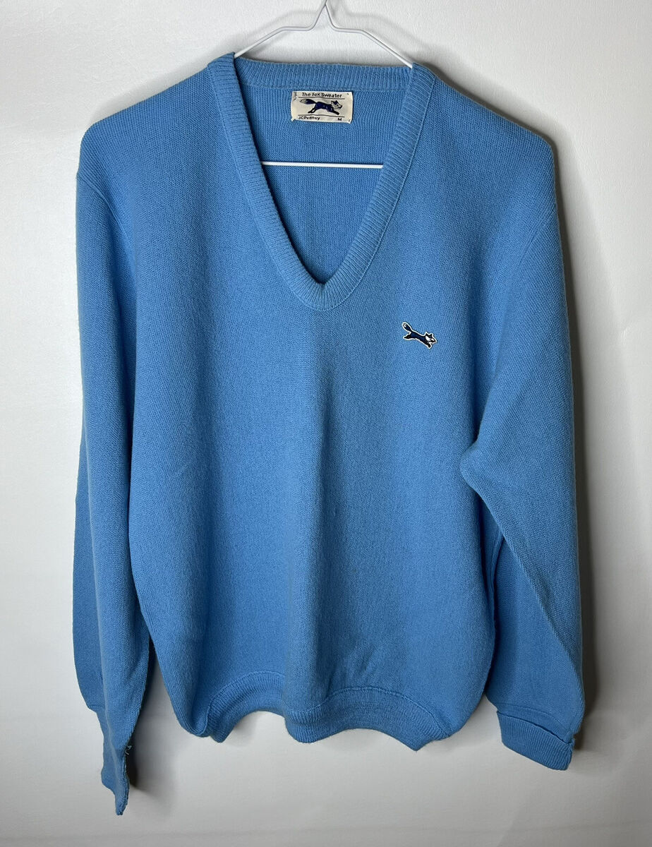 The Fox Sweater JCPenney Union Label Made USA Mens M Blue The Fox Sweater JCPenney Union Label Made USA Mens M Blue