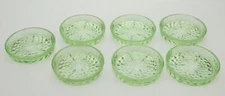 Green Uranium Depression Cubist Coasters By Jeanette Set of 7 CHARITY!