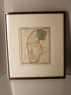 Antique Map 1865, Old Print, Gelderland, Framed, Good Condition 31 x 34.5cm