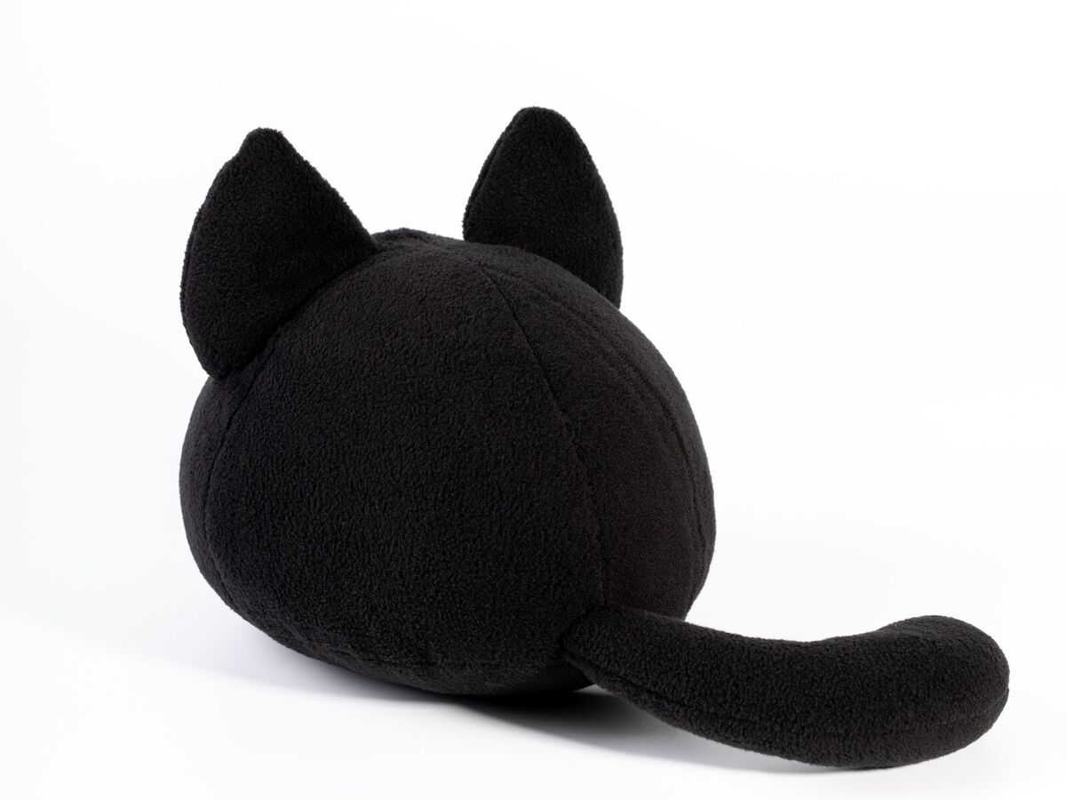 Mewo Omori Plush Black Cat Toy Handmade Soft Toy Made to Order 7.9