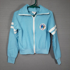 Children's VTG North Carolina Tar Heels Long Sleeve Zip Up Sweatshirt Blue M 5/6