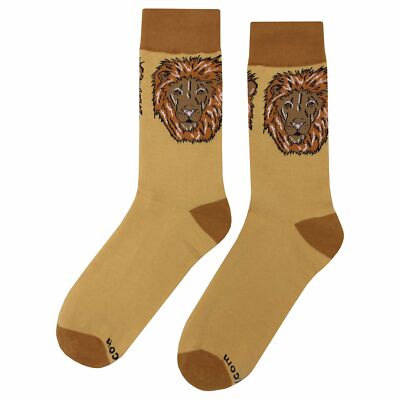 NWT Lion Head Dress Socks Novelty Men 8-12 Gold Crazy Fun Sockfly | eBay