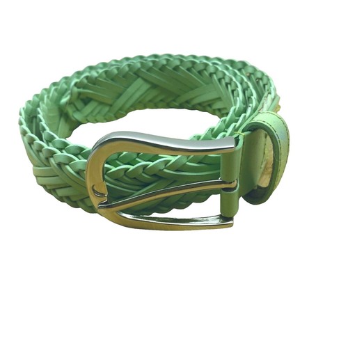 Soft Leather Capezio M/L lime green braided belt buckle | eBay display picture 1