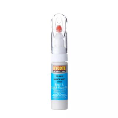Hycote Colour Touch Up Brush Paint XCPE501 Peugeot Bianca White 12.5mL Repair