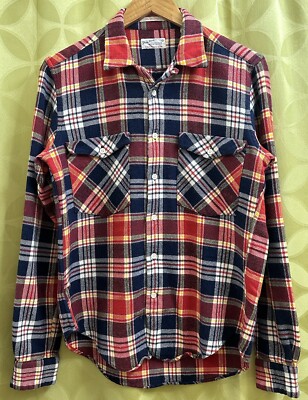 S Woolster GANT RUGGER New Haven WOOL BLEND Loop Collar BLANKET FLANNEL SHIRT