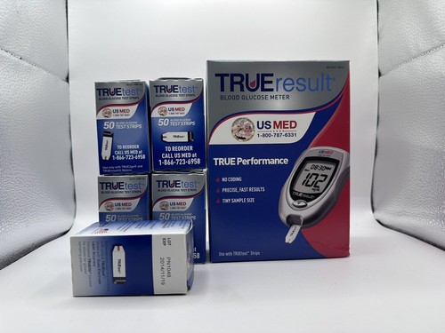 TRUEresult Blutzuckerüberwachungssystem Tragetasche & 250 abgelaufene Streifen