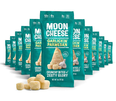Moon Cheese ''Garlickin' Parmesan'' 1 oz Snacks SINGLE Packs Keto - Fast Shipping