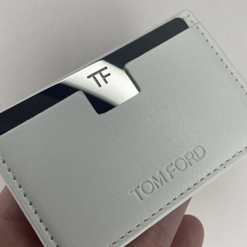 Tom Ford Weiß Leder Kartenetui Geldbörse mit Spiegelplatte Damen Brandneu - Bild 2 von 4