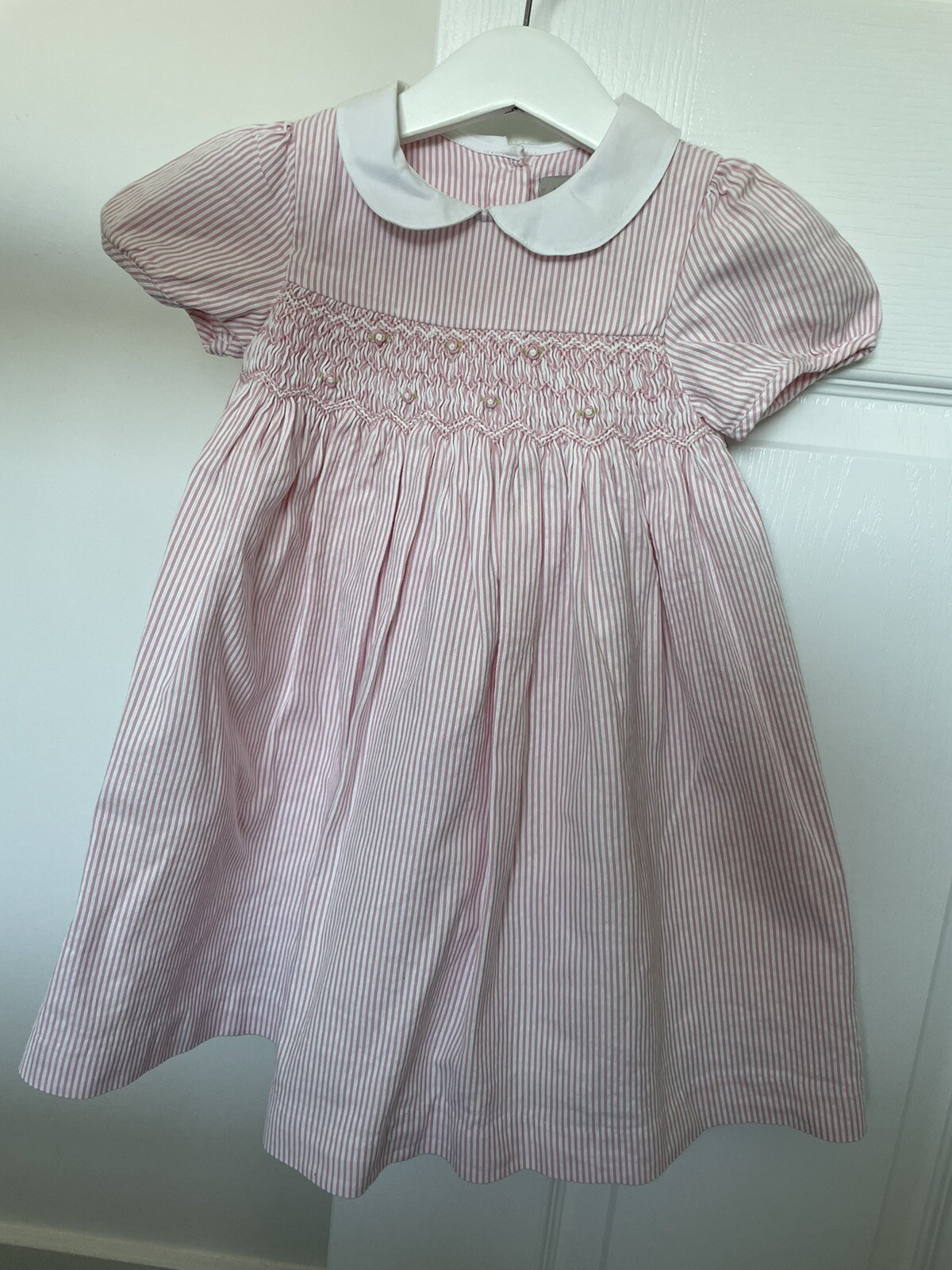 John Lewis Heirloom Collection Baby Stripe Dress and Knicker Set Pink