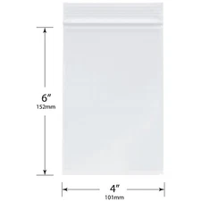 SKmax 2mil Reclosable Zip Top Lock  Clear Bags Size 4"x6" : 100ct to 1000ct