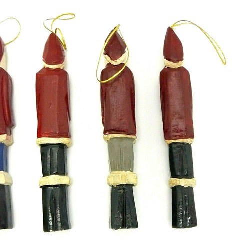 SET OF 6 Vintage 1995 Holiday Boutique 6" WOODEN SANTA FIGURINES Ornaments - Picture 8 of 11