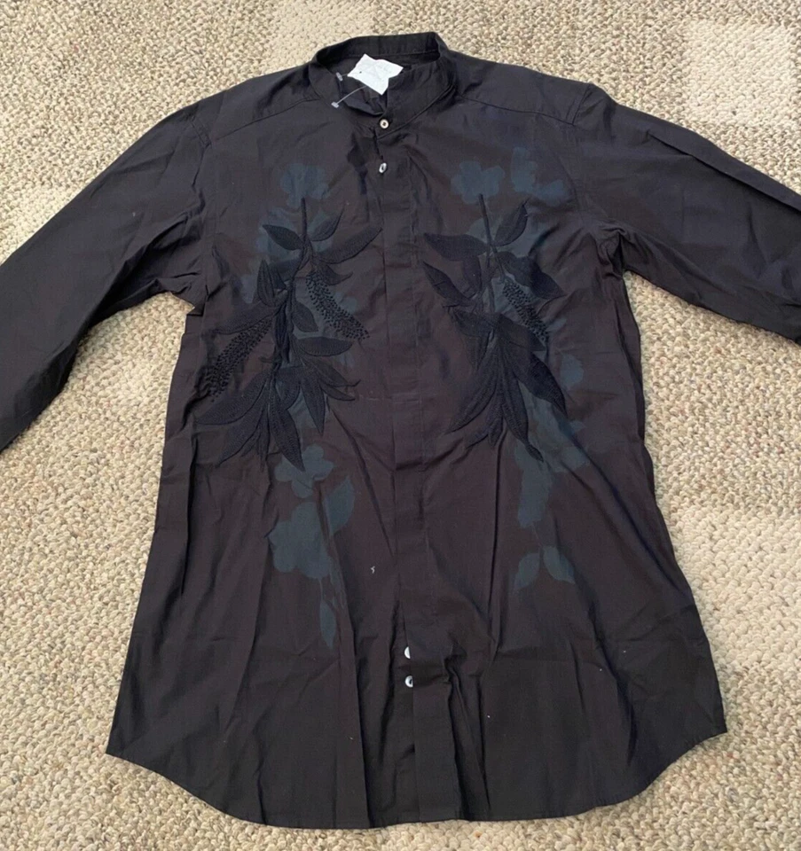 Camisa de botones para hombre Diesel Black Gold Talla negra 46 (pequeña) 100% algodón Foto 2 de 3