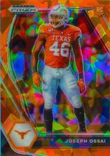 Joseph Ossai RC 2021 Prizm Draft Picks Orange Cracked Ice Prizm Rookie Card #150
