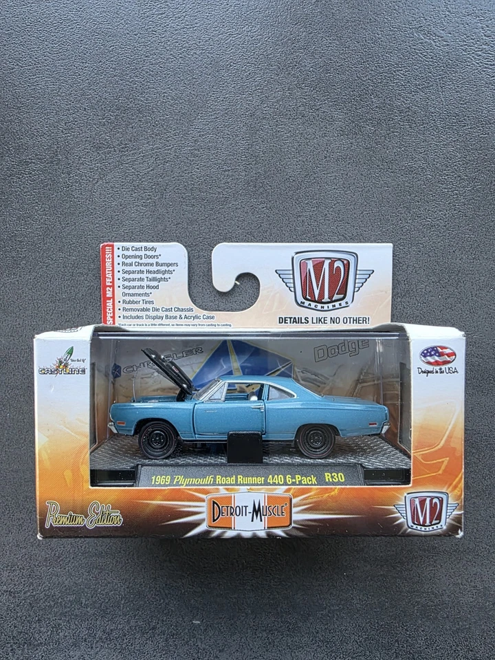 1:64 M2 Machines, Mopar Sammlung, Plymouth, Dodge, HEMI, Cuda, Roadrunner *OVP* - Bild 2 von 4