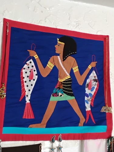 Fabulous Vintage Egyptian Revival Tapestry Wall Art