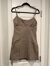 NWT Wild Fable Size S Navy Plaid Fitted Stretch Mini Dress Spaghetti Strap Y2K