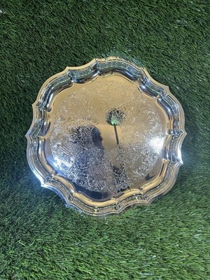 Vintage International Silver Co Large Ornate Grape Silverplate Serving Tray