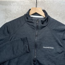 Vineyard Vines Quarter Zip Pullover Mens Small Performance Black Whale