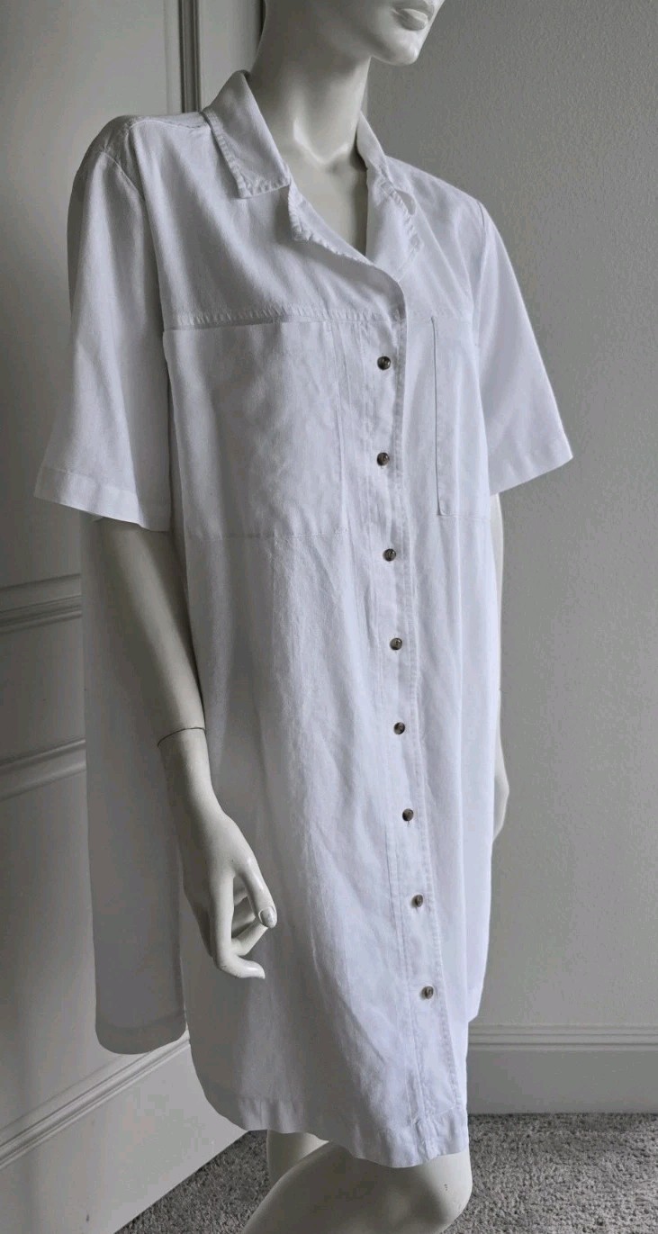 Universal Thread White Linen Button Down Short Sl… - image 3
