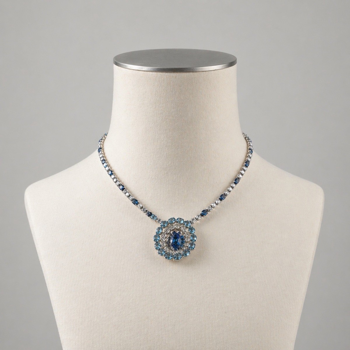 Vintage 50's Christian Dior By Kramer Blue Crystal Choker W