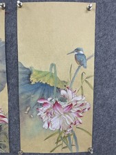 New Chinese Style Gold Background Flower & Bird Art 4-Panel Series