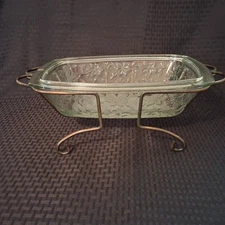 Princess House Fantasia Deep Dish Baker #588 Casserole Lasagna Pan w/Metal Stand
