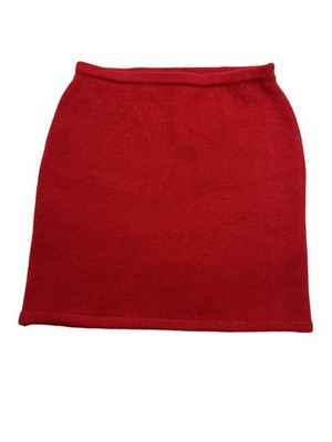 Meshki Brianne Knit Mini Skirt in Ruby