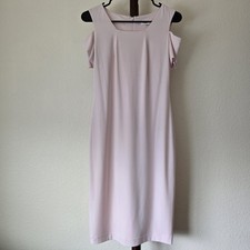 Calvin Klein Bodycon Feminine Office Barbie Blush Pink Cold Shoulder Dress Sz 2