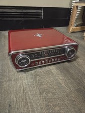 ION FORD MUSTANG LP 4-in-1 Vinyl Record Player Turntable AM FM Radio Red