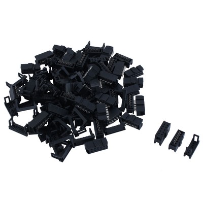 50 pcs 2.54mm Pitch 10 Pin IDC Stecker Wannenstecker mit Buchse Zugentlastung