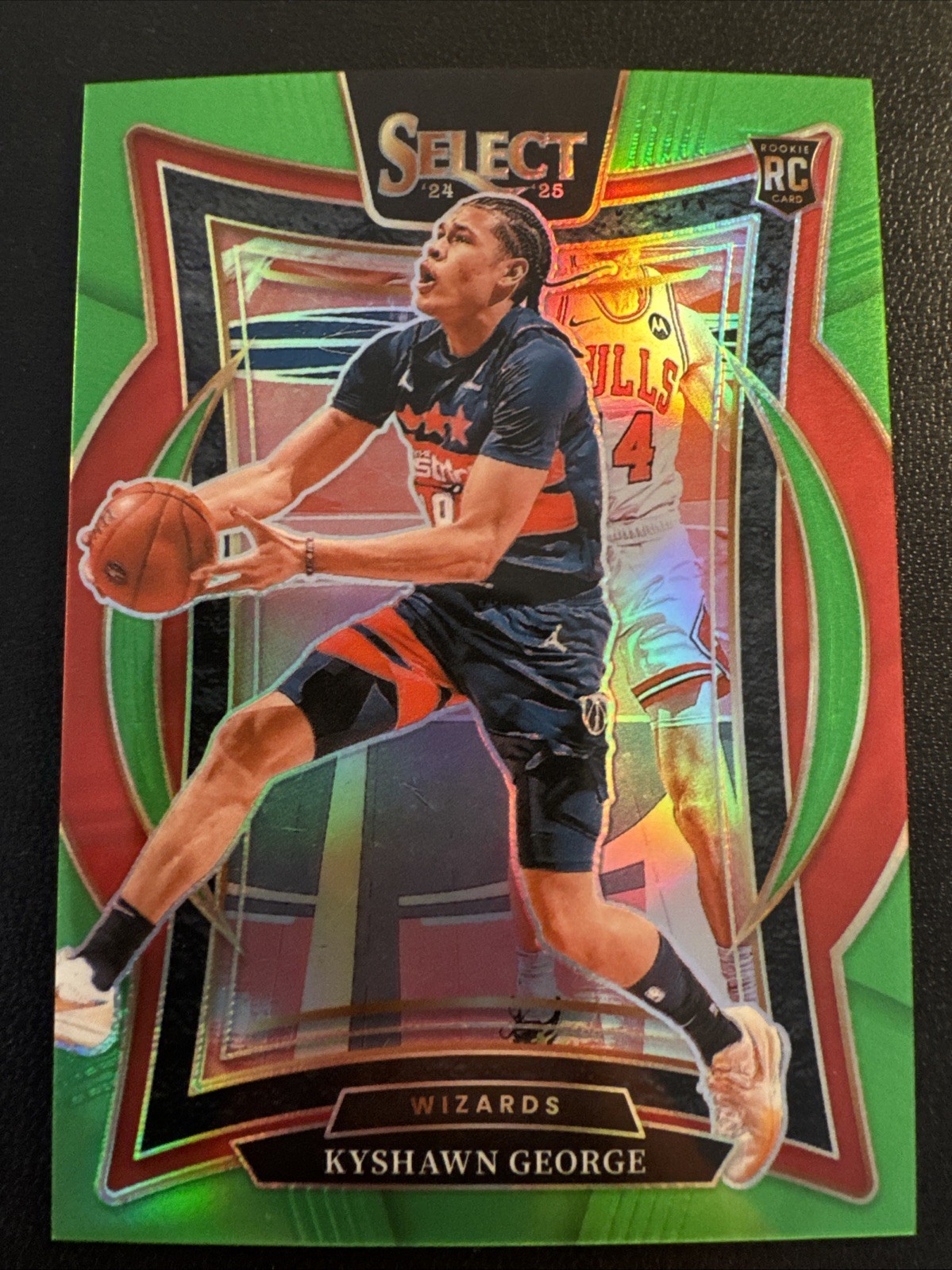 2024-25 Panini Select - Concourse Kyshawn George #85 Neon Green Prizm /75 (RC)