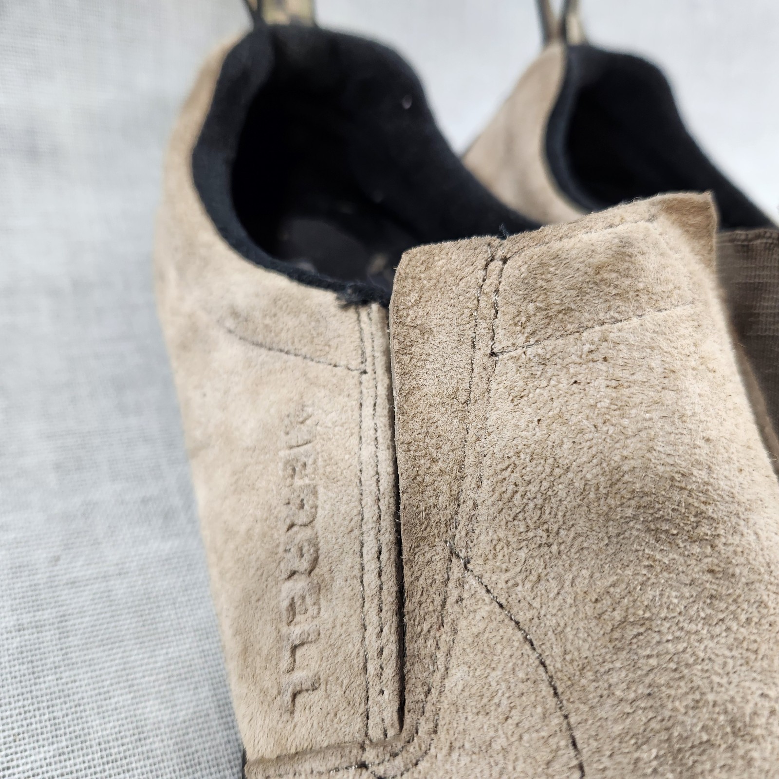 Scarpe da corsa Merrell Taupe Jungle Glove Minamalist donna beige scamosciate taglia 9