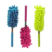 3 TELESCOPIC MAGIC MICROFIBRE CLEANING FEATHER DUSTER EXTENDING BRUSH EXTENDABLE
