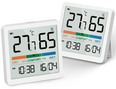 NOKLEAD Indoor Thermometer Hygrometer: Room Temperature Gauge Humidity White 