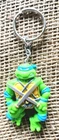 1988 Vintage Teenage Mutant Ninja Turtles Leonardo Keychain 2.25" Hard...