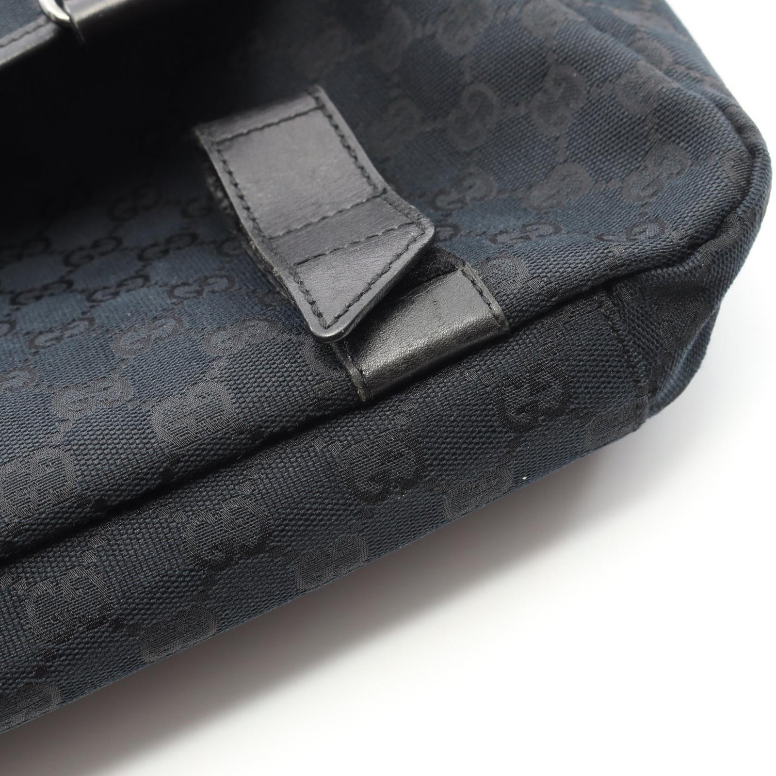 GUCCI GG Canvas Shoulder Bag Canvas Leather Women's Navy Black Japan thumbnail 21