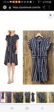 VINCE CAMUTO THEORY STRIPED BELTED DRESS EUC SIZE L