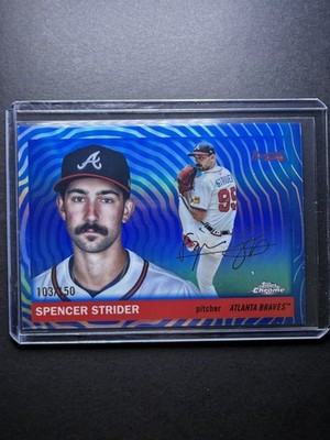 2025 Topps Chrome Platinum- Spencer Strider #93 Blue Vibrations /150 Braves