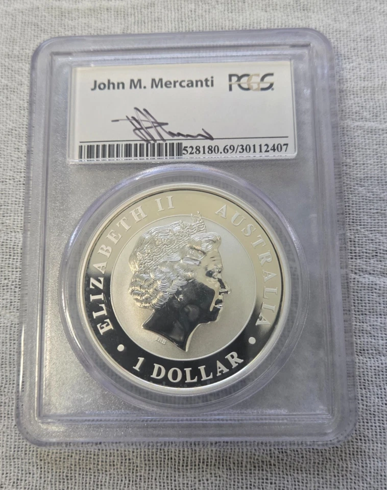 Australia 2014-P Wedge Tailed Eagle $1 PCGS MS 69 - Signed by John Mercanti - Image 3 of 4