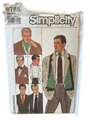Simplicity 8785 Men's Accessories One Size Sewing Pattern 1980s UNCUT FF