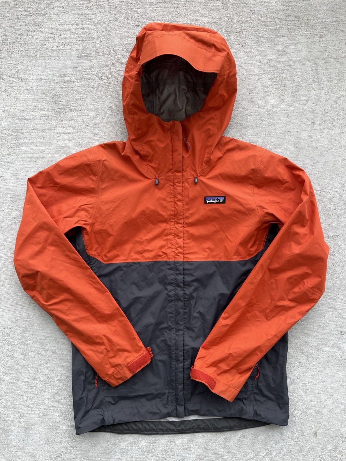 PatagoniaTorrentshellH2no3LWaterproofRainJacketMen’sSmallOrangeHiking