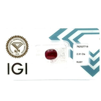 No Treatment - Red Ruby - 2,31 Carat -  IGI Report and sealed